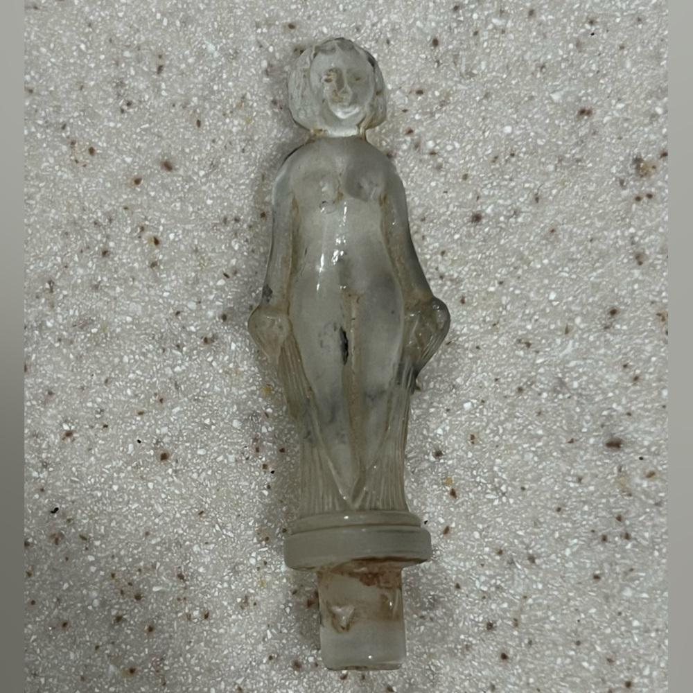 Vintage translucent lady bottle stopper for perfume